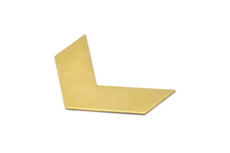 10 Raw Brass Chevron Blanks (40x15x0.80mm) A0828--n0599