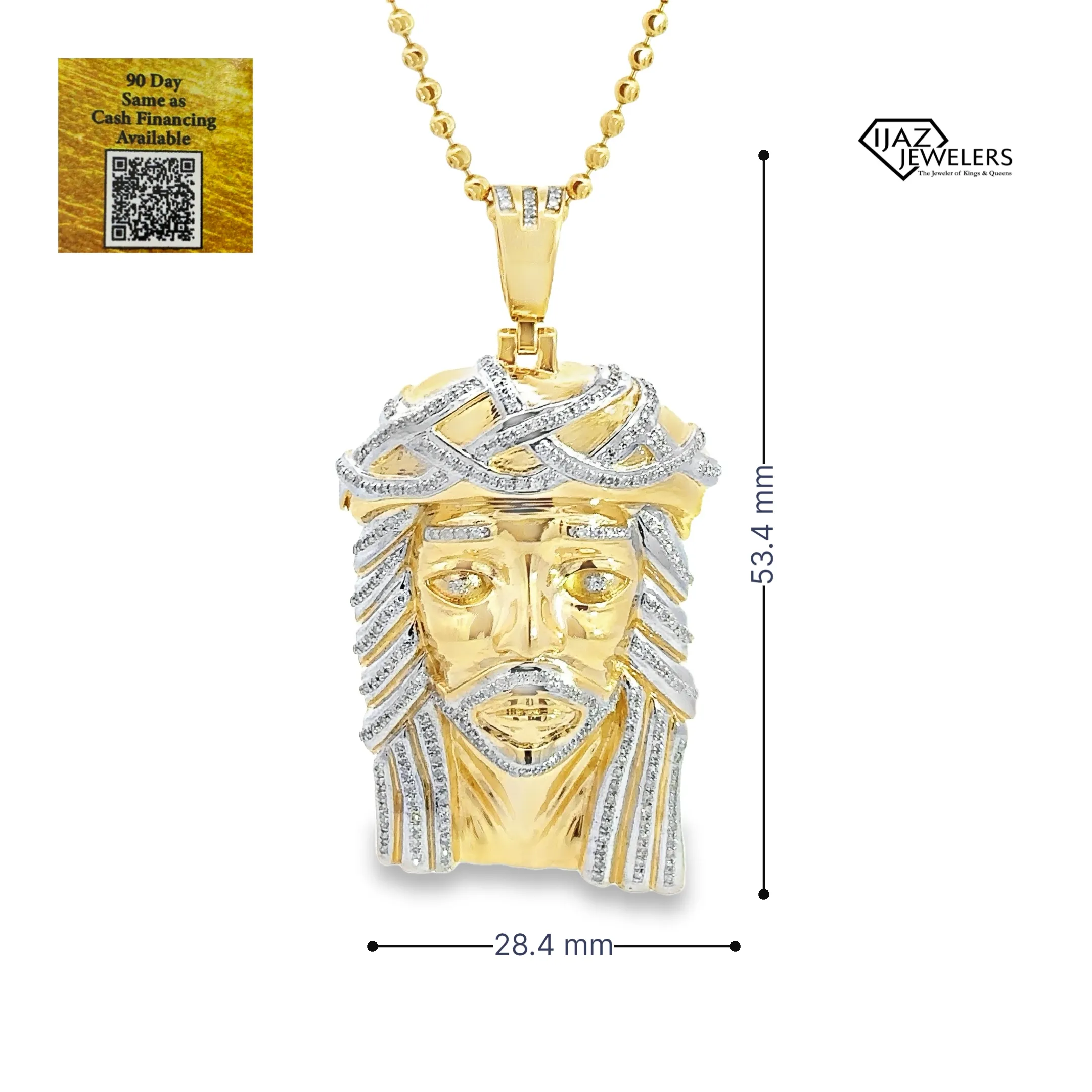 10K Gold 0.51 CTW Diamond Jesus Charm