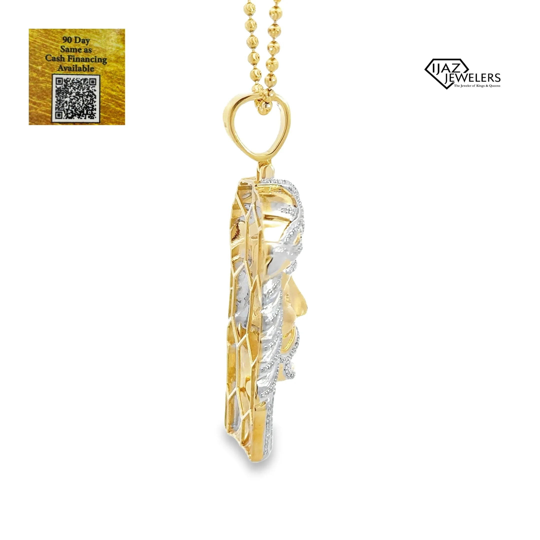 10K Gold 0.51 CTW Diamond Jesus Charm