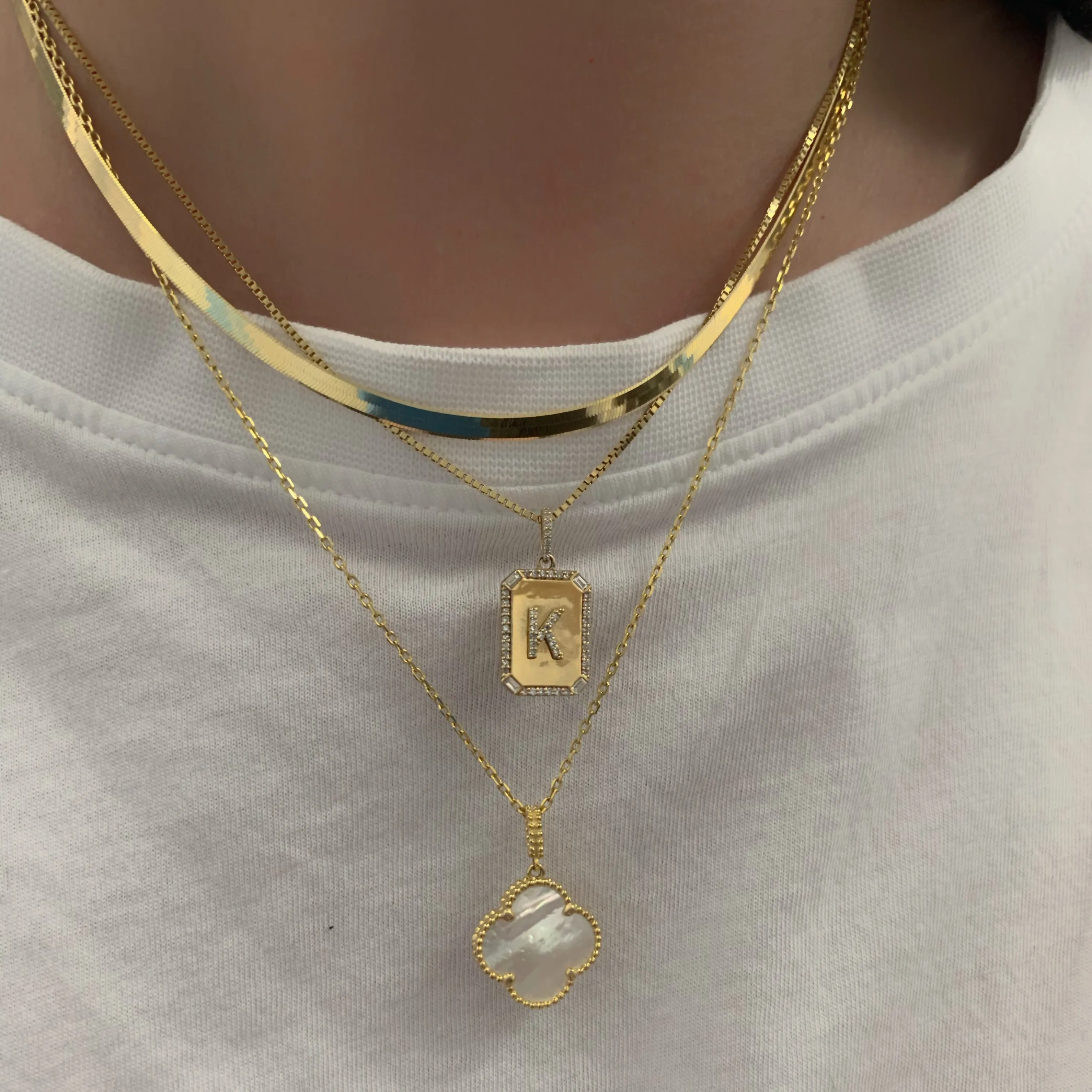 10K Gold Herringbone Necklace