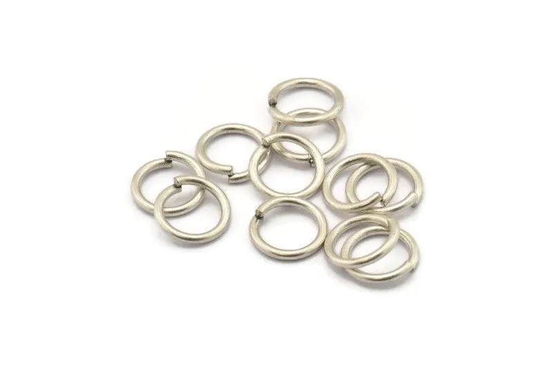 12mm Jump Ring, 24 Antique Silver Plated Brass Jump Ring Connectors, Findings (12x1.5mm) D0232 H0029