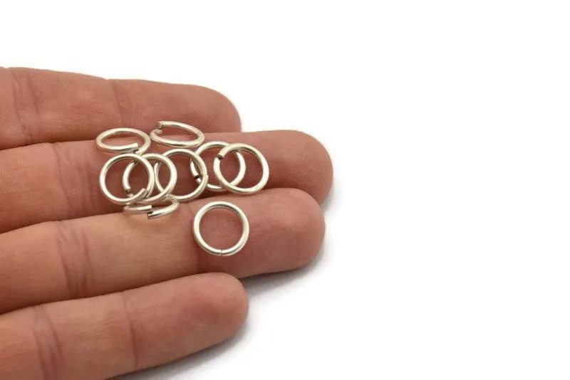 12mm Jump Ring, 24 Antique Silver Plated Brass Jump Ring Connectors, Findings (12x1.5mm) D0232 H0029