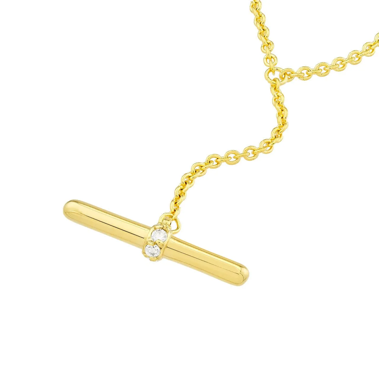 14K Gold Hanging Lariat Diamond Pendant