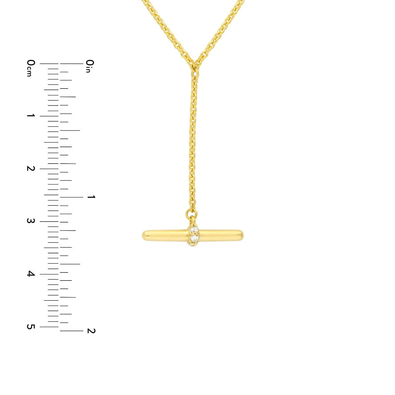 14K Gold Hanging Lariat Diamond Pendant