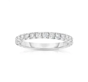 14k White Gold French Cut Eternity Band SZ 4