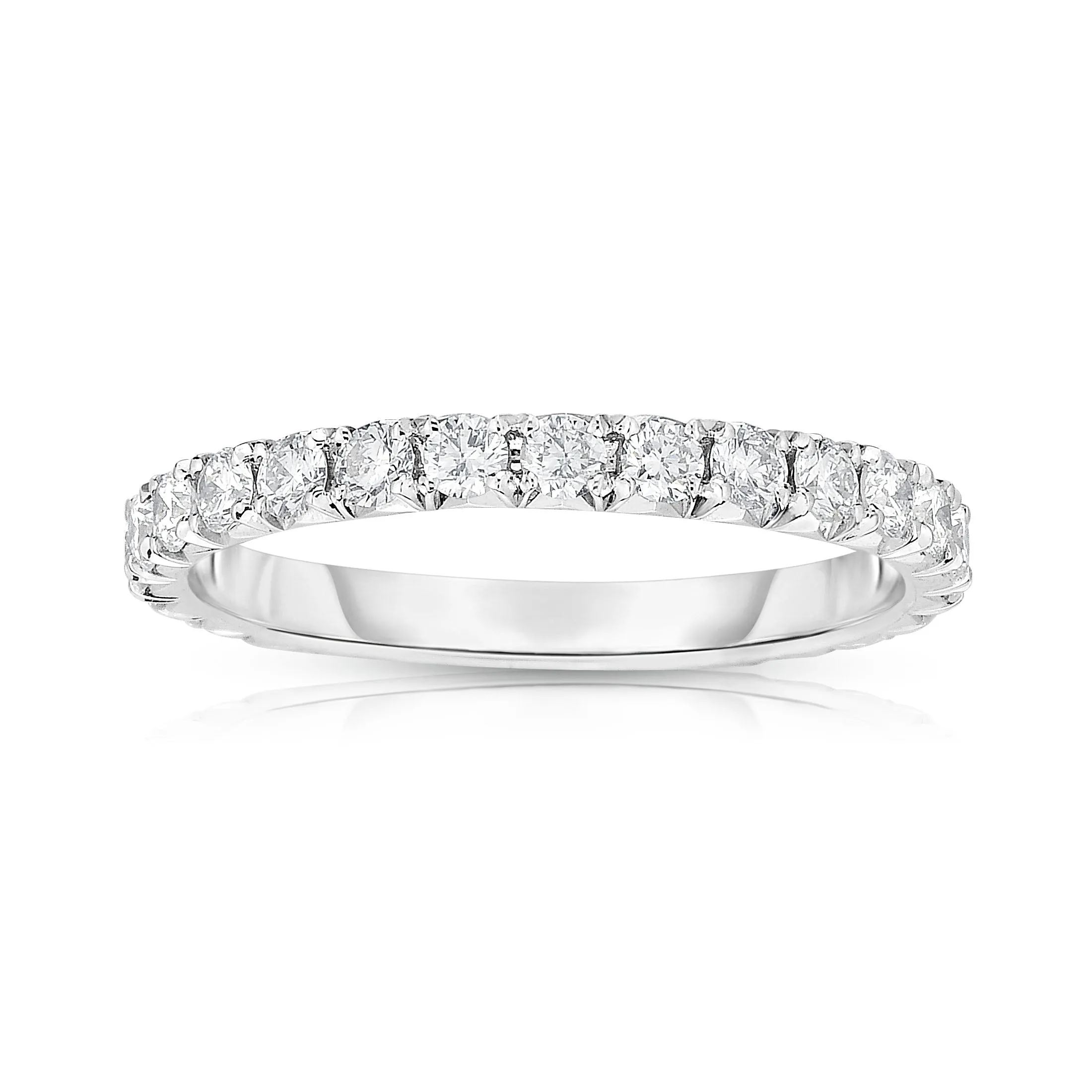 14k White Gold French Cut Eternity Band SZ 4