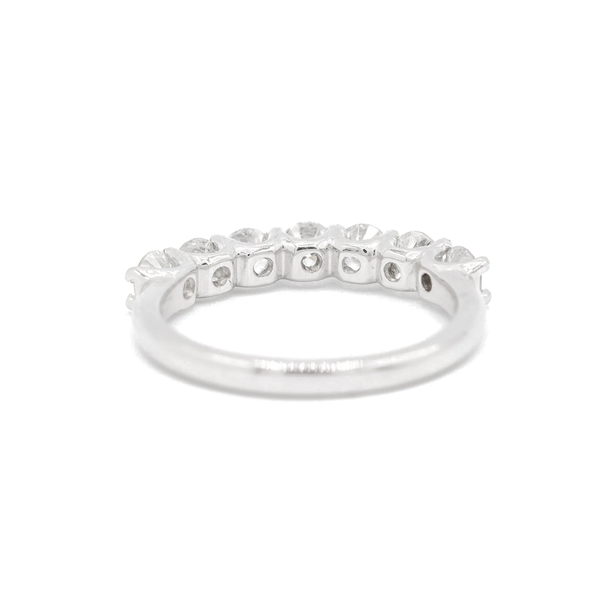 14K White Gold Natural Round Diamond Eternity Wedding Band 1.10TCW