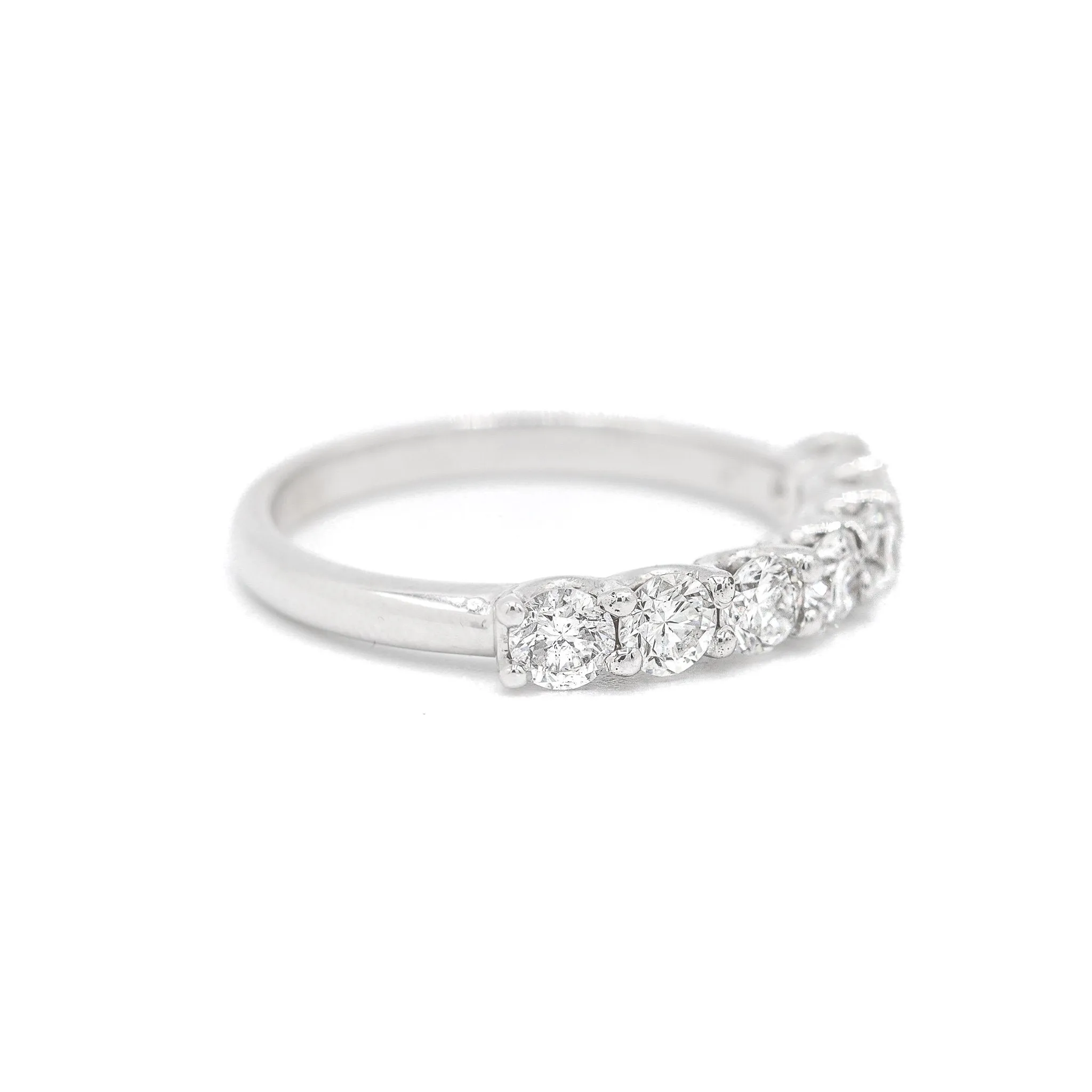 14K White Gold Natural Round Diamond Eternity Wedding Band 1.10TCW