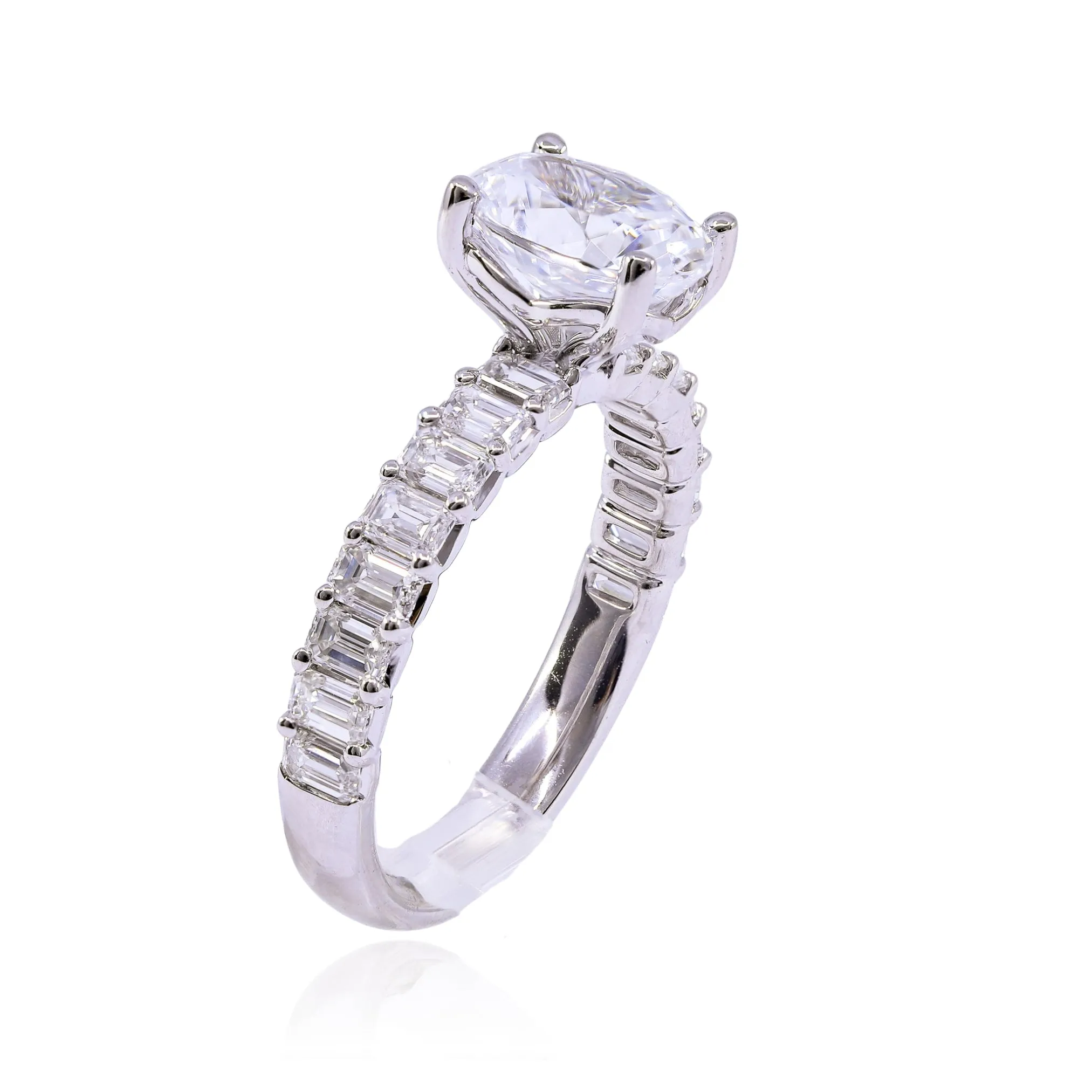 14K WHITE GOLD OVAL DIAMOND ENGAGEMENT RING - SETTING ONLY