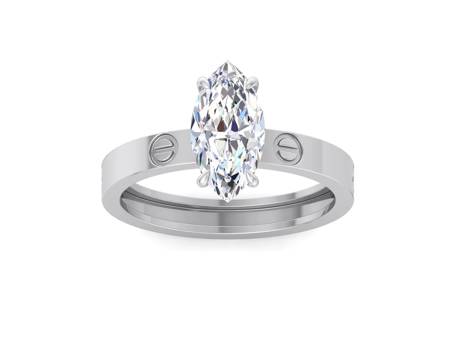 1.50 CT Marquise Moissanite Engagement Ring