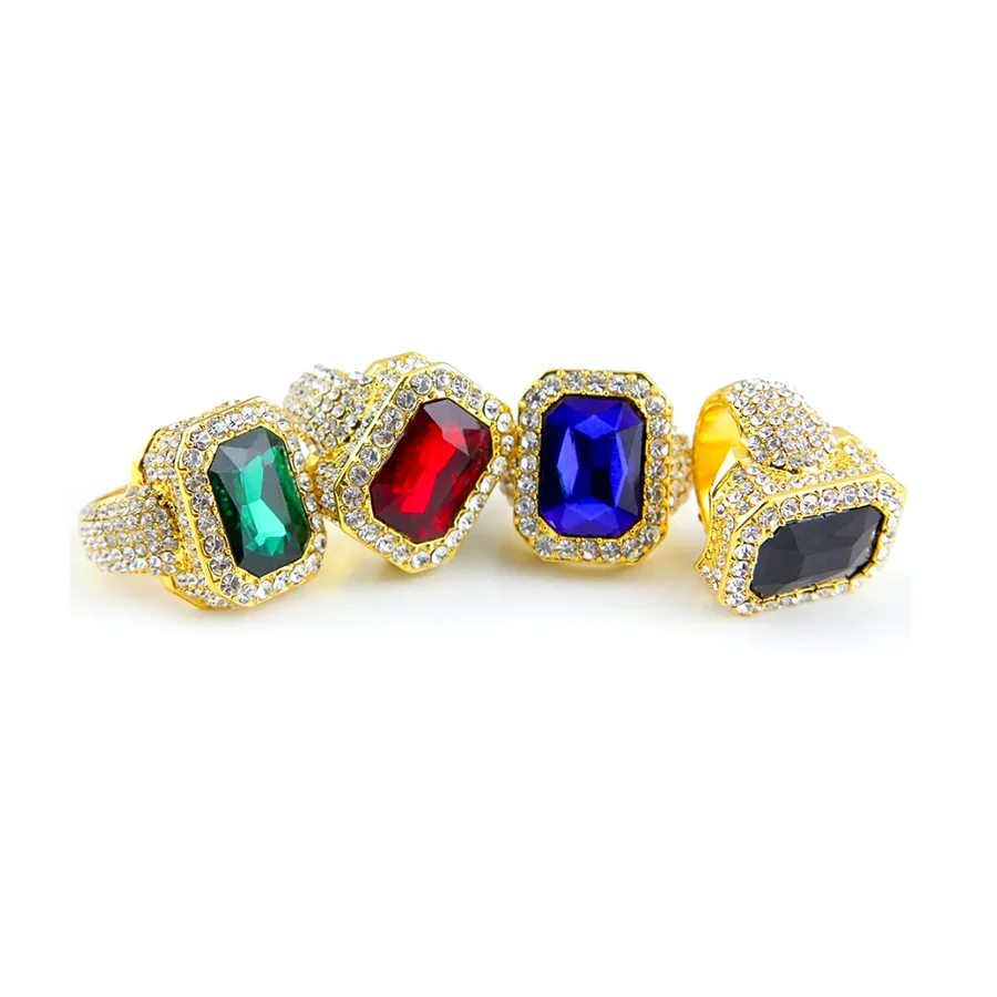 18k Gold Plated Iced Ruby Bling Ring