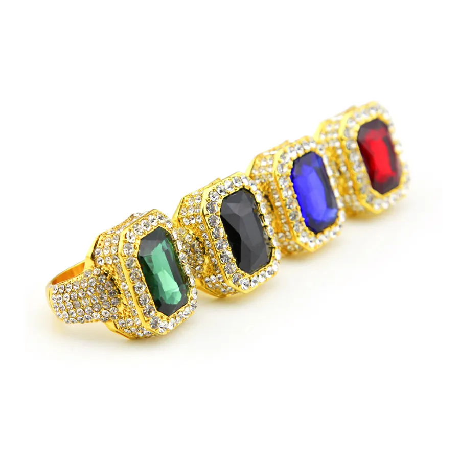 18k Gold Plated Iced Ruby Bling Ring