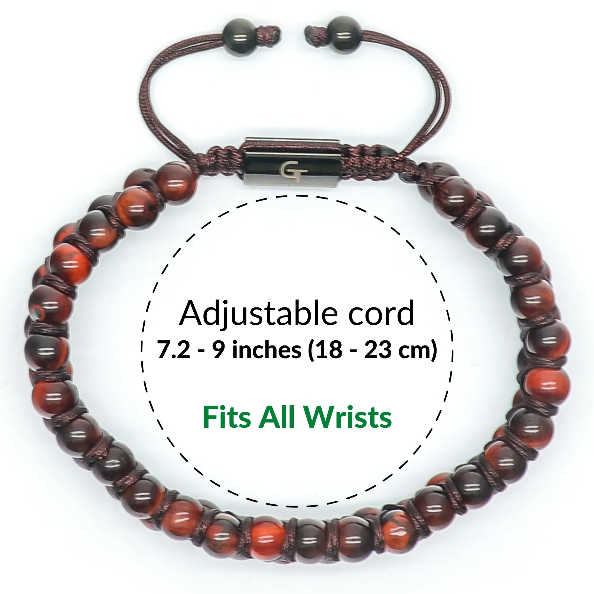 2 PIECE SET - RED TIGER EYE Double Bead & Flatbead Bracelet