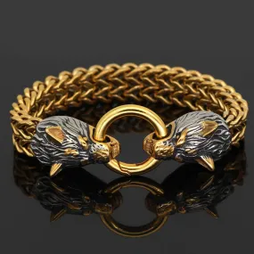 20mm Wolf Heads Franco Bracelet