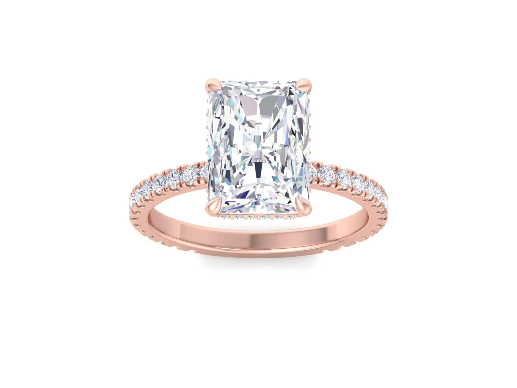 4.60ct Vintage Radiant cut Moissanite engagement ring