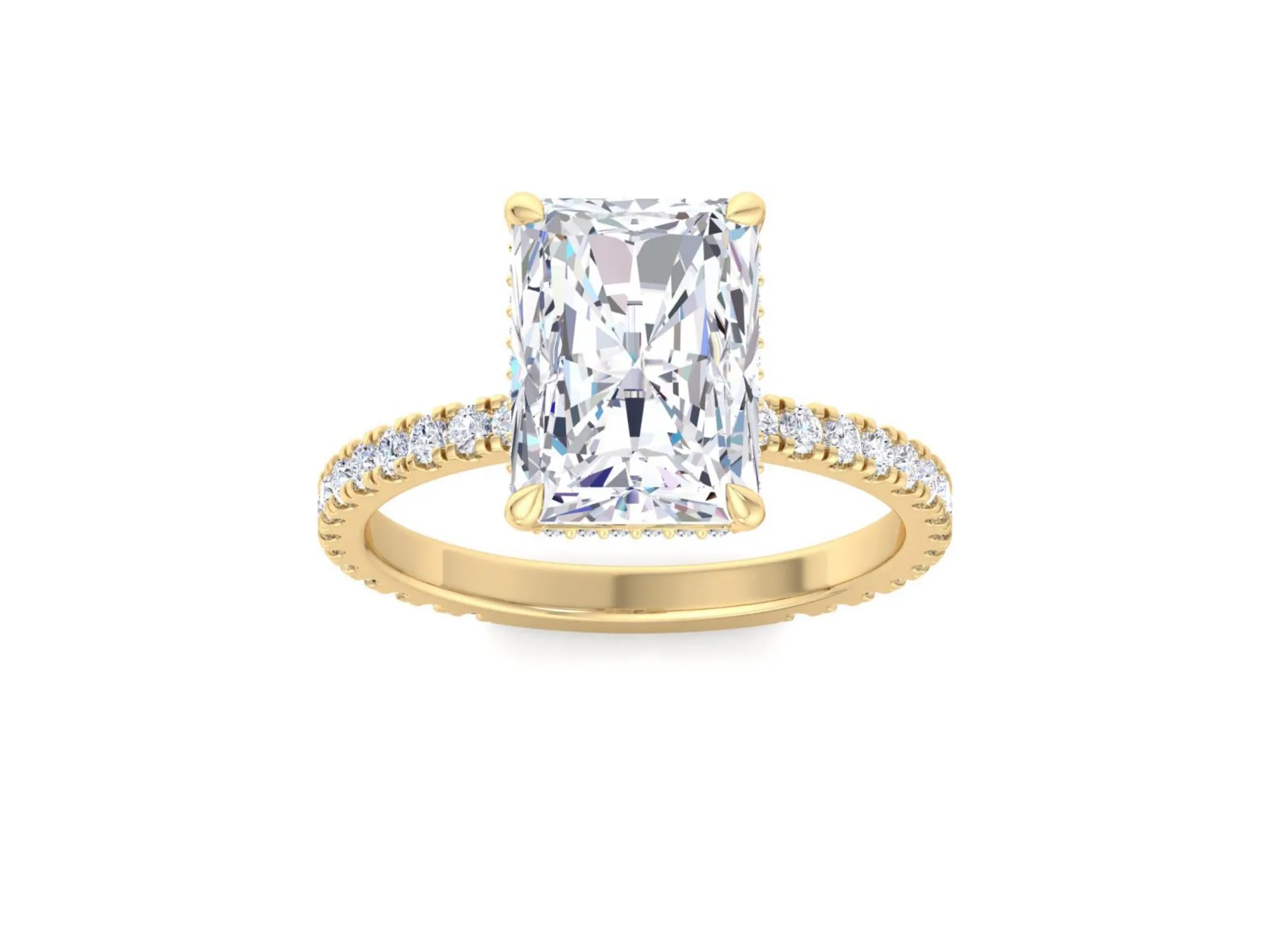 4.60ct Vintage Radiant cut Moissanite engagement ring