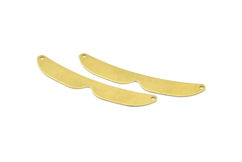 66mm Choker Pendant, 4 Raw Brass Choker Pendants With 2 Holes (66x10mm) Brs 178-05 b0044