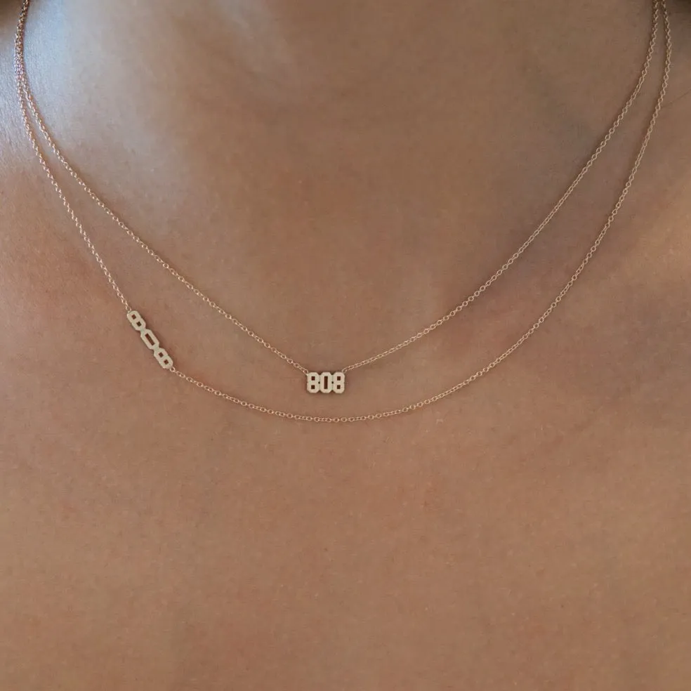 808 Necklace - Solid 14kt