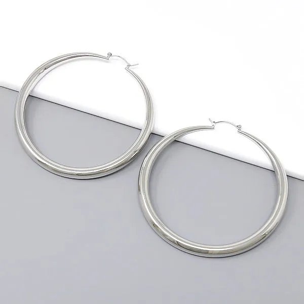 80MM Basic Gradual Metal Hoop Earrings