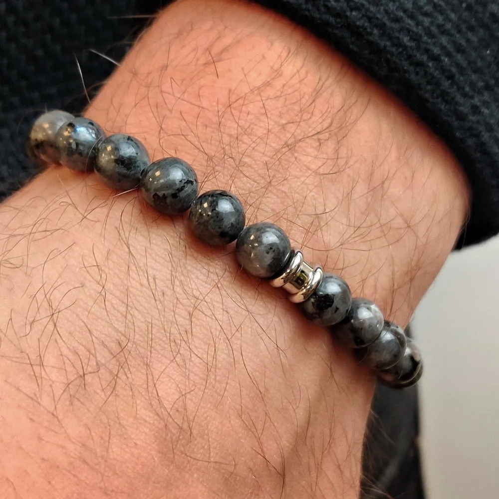 8mm Round Gemstone Bracelet Granite