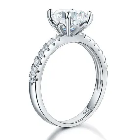 925 Sterling Silver Bridal Engagement Ring 2 Carat Created Zirconia Jewelry MXFR8212