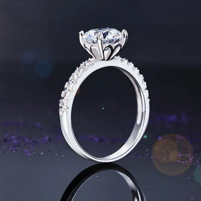 925 Sterling Silver Bridal Engagement Ring 2 Carat Created Zirconia Jewelry MXFR8212