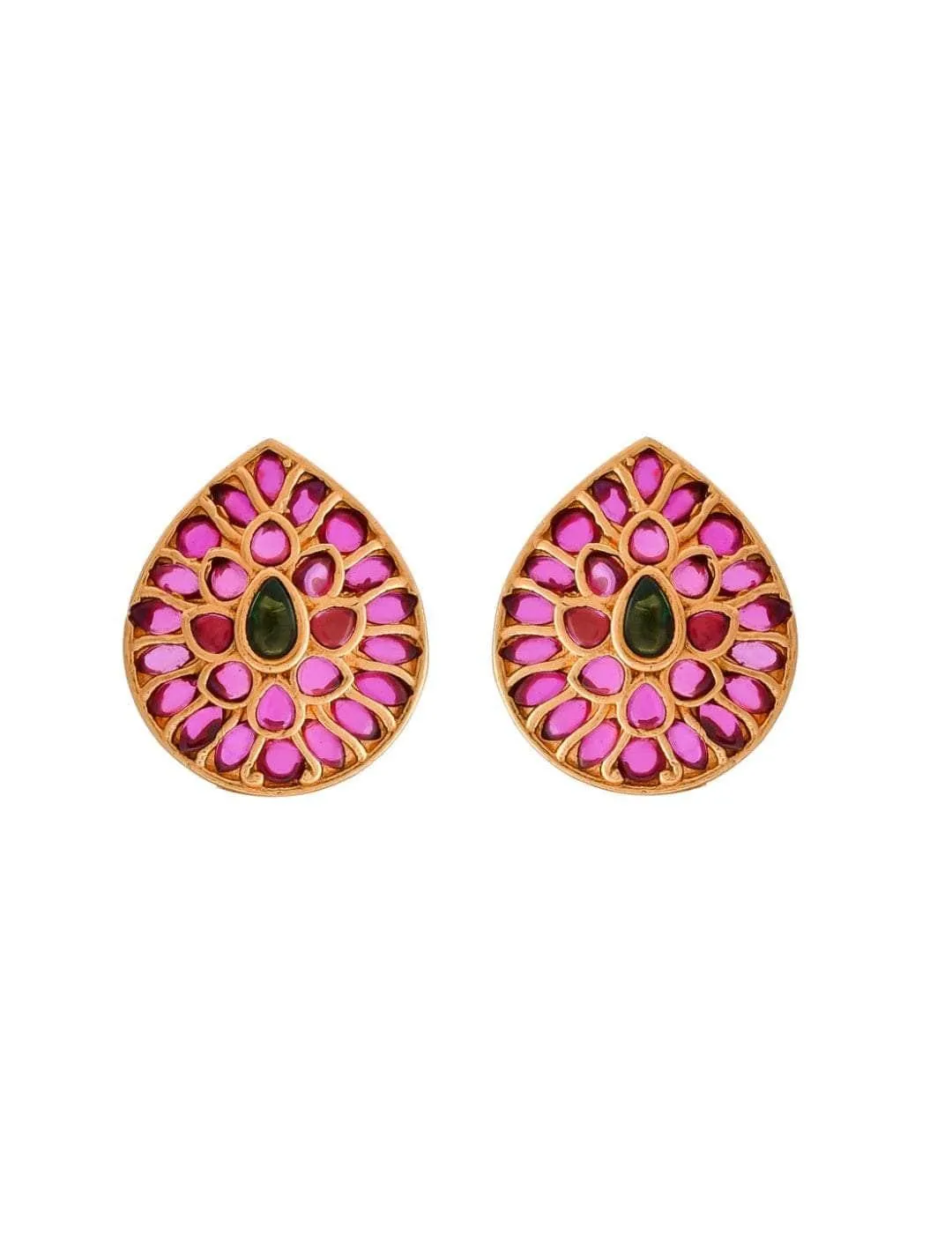 Aalila Kundan Stud Pink