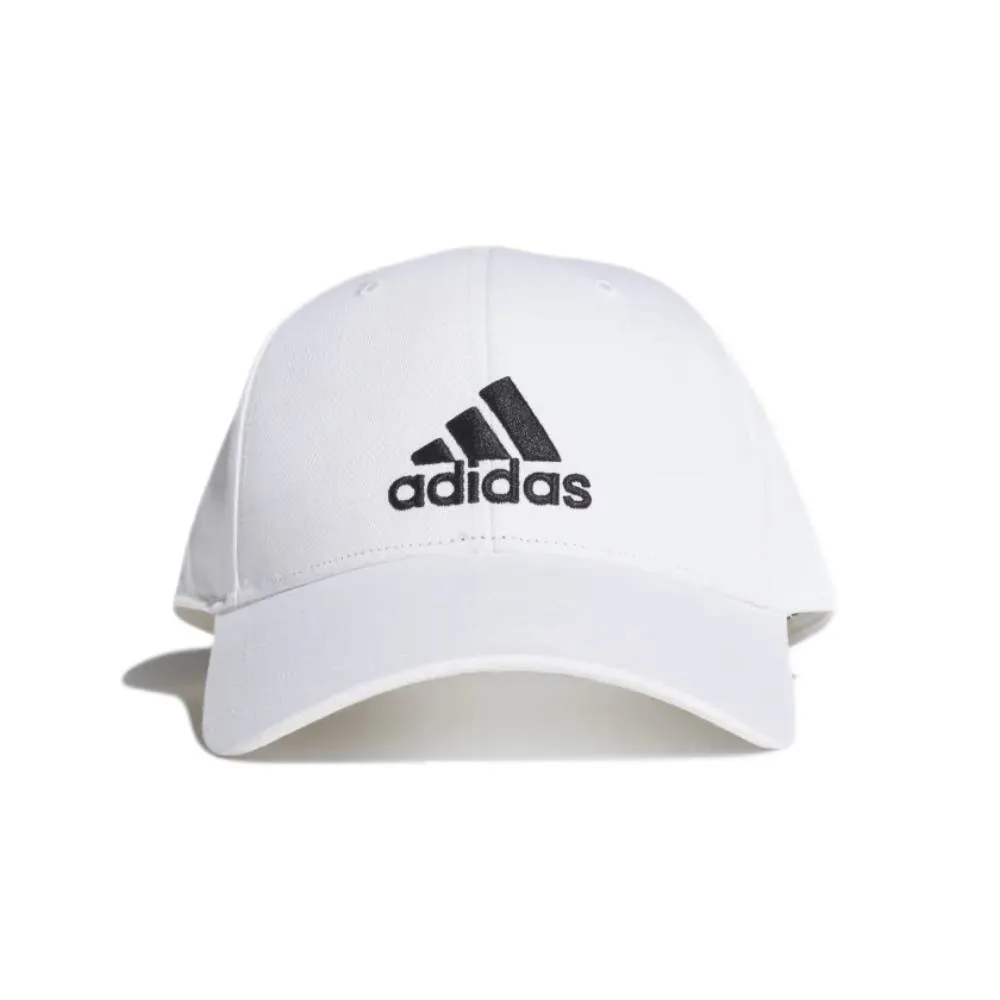 Adidas Cotton Baseball Cap (White/White/Black)