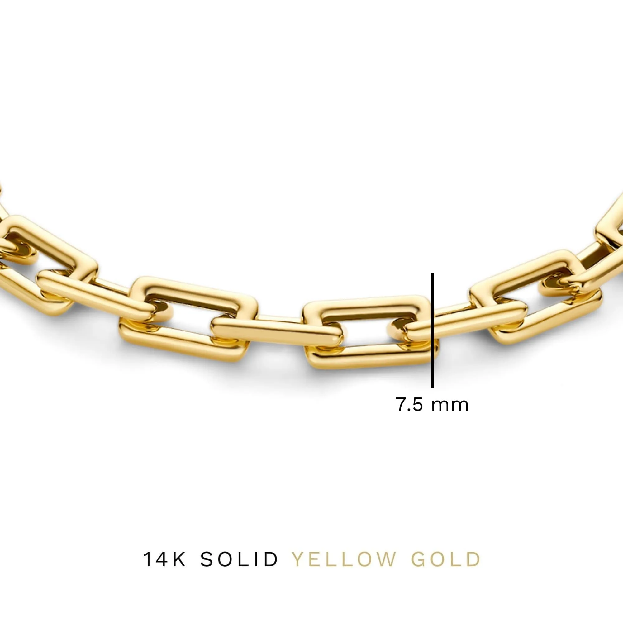 Aidee Adeline 14 karat gold link bracelet with square chains