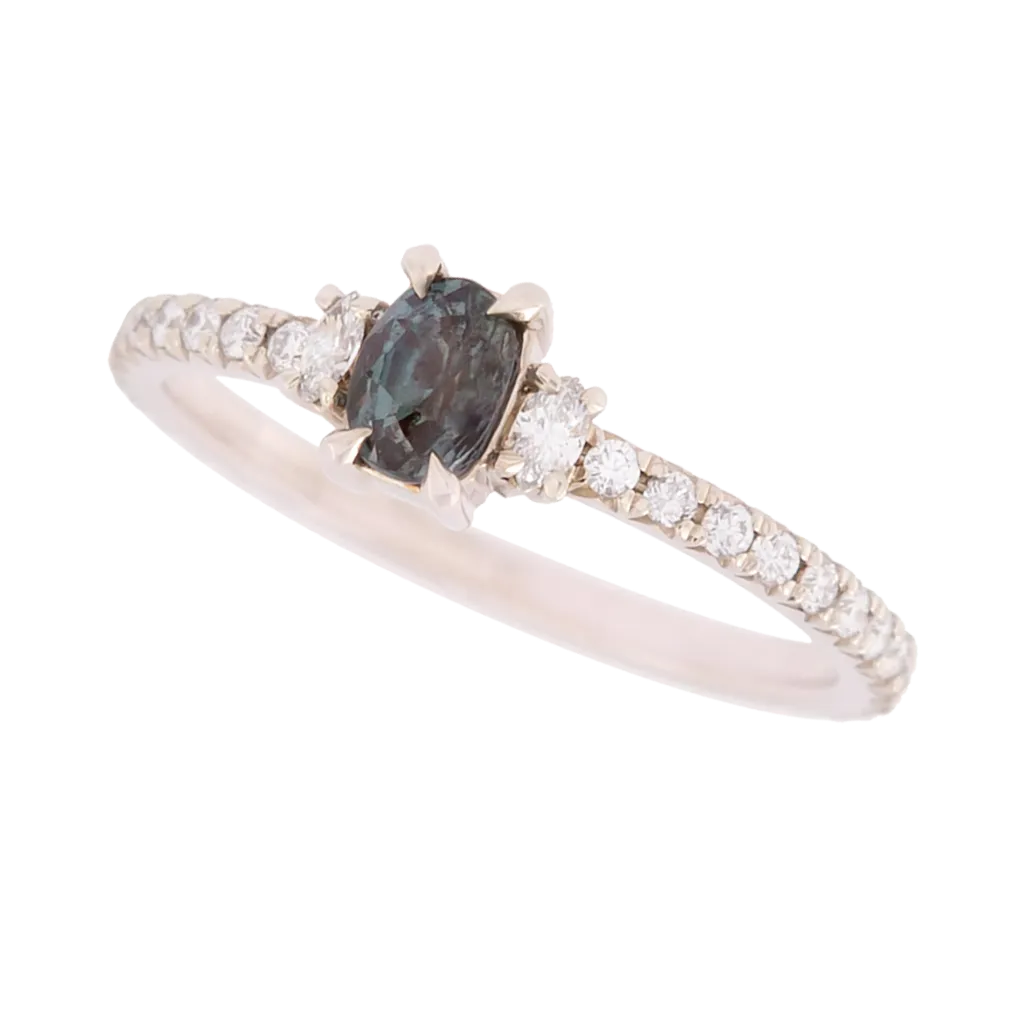 Alexandrite and Diamond Ring