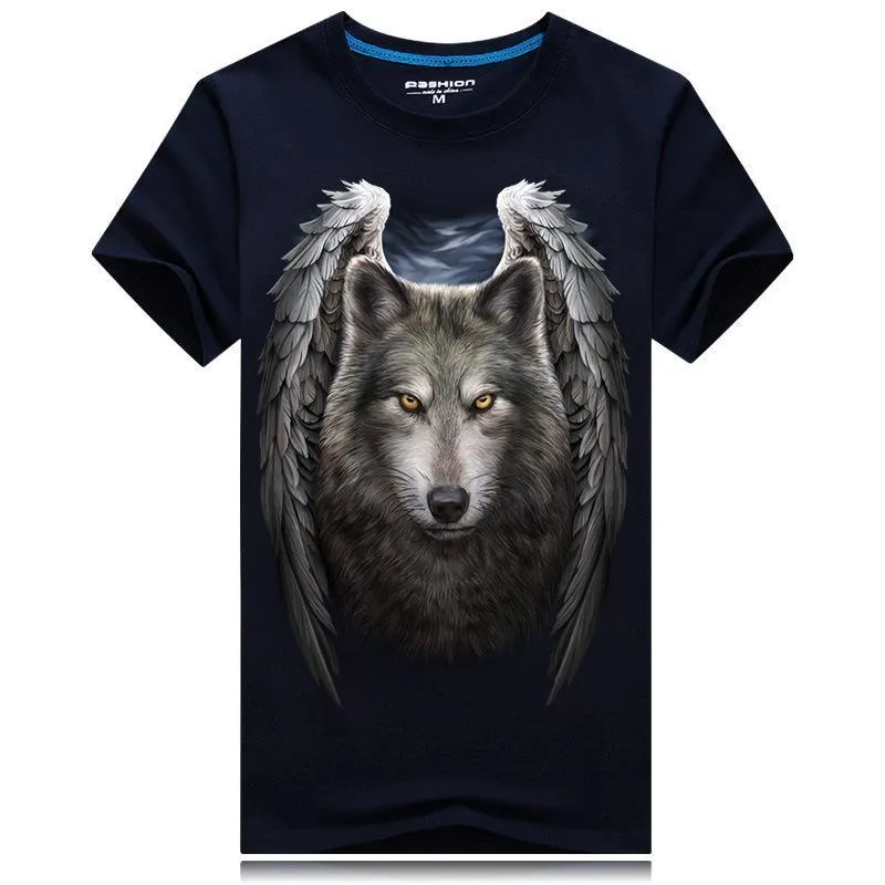 Angelic Wolf With Wings Graphic Tee