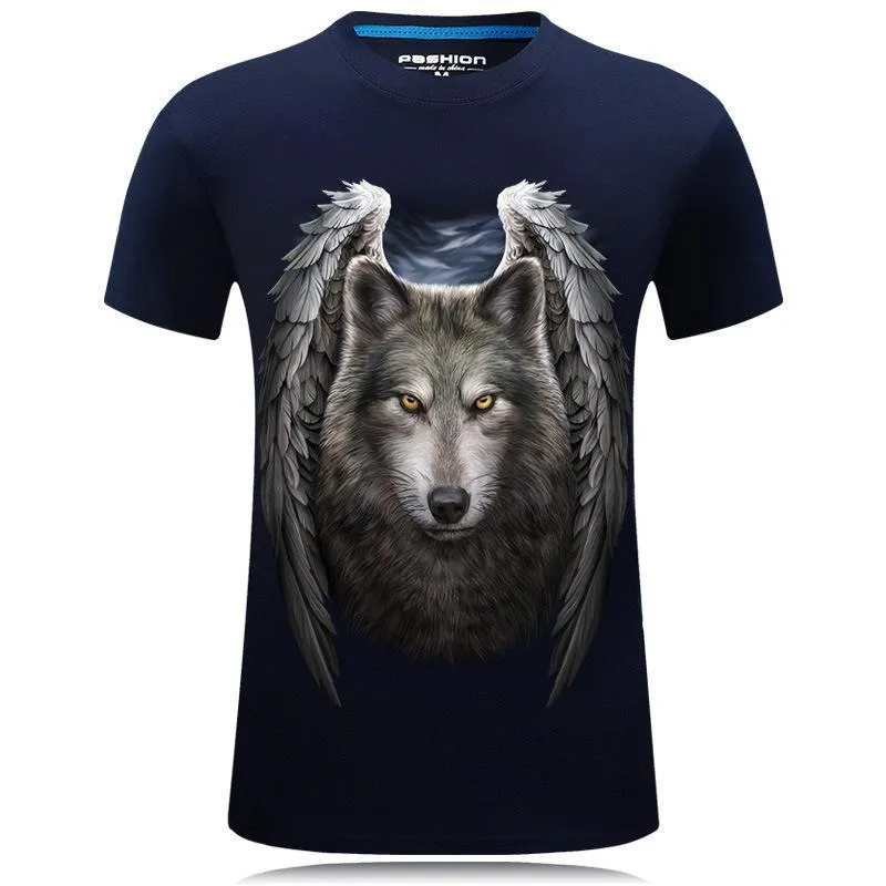 Angelic Wolf With Wings Graphic Tee