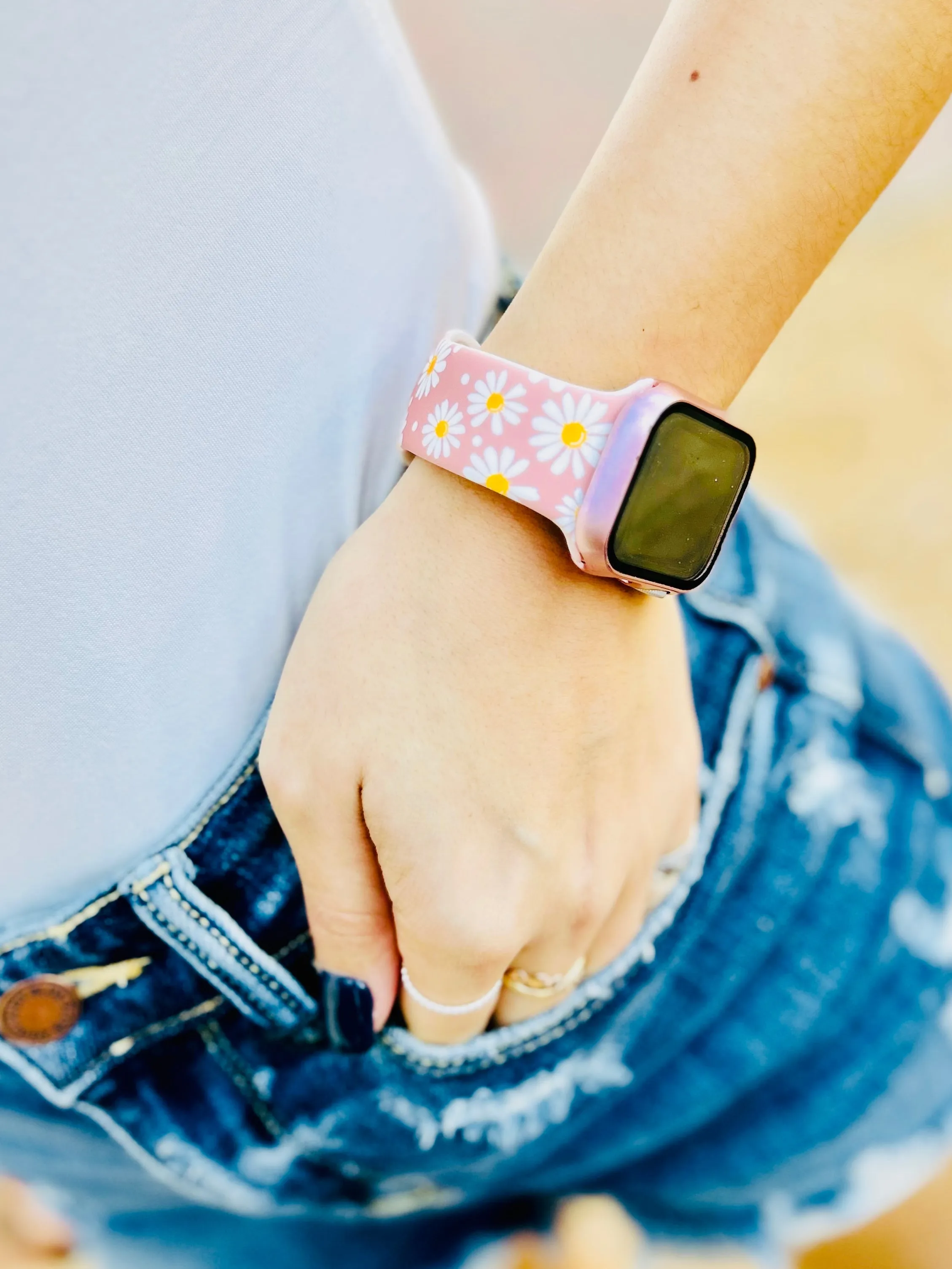 Apple Watch Band  Pink Daisies