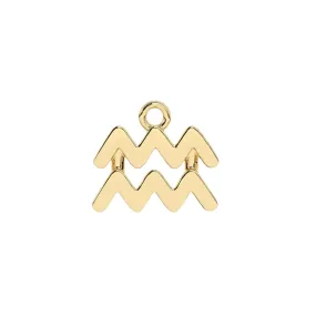 Aquarius Zodiac Charm | 10k Yellow Gold