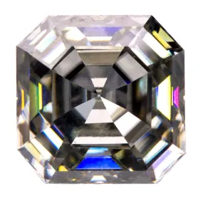 Asscher Cut Gray Moissanite Loose Stone