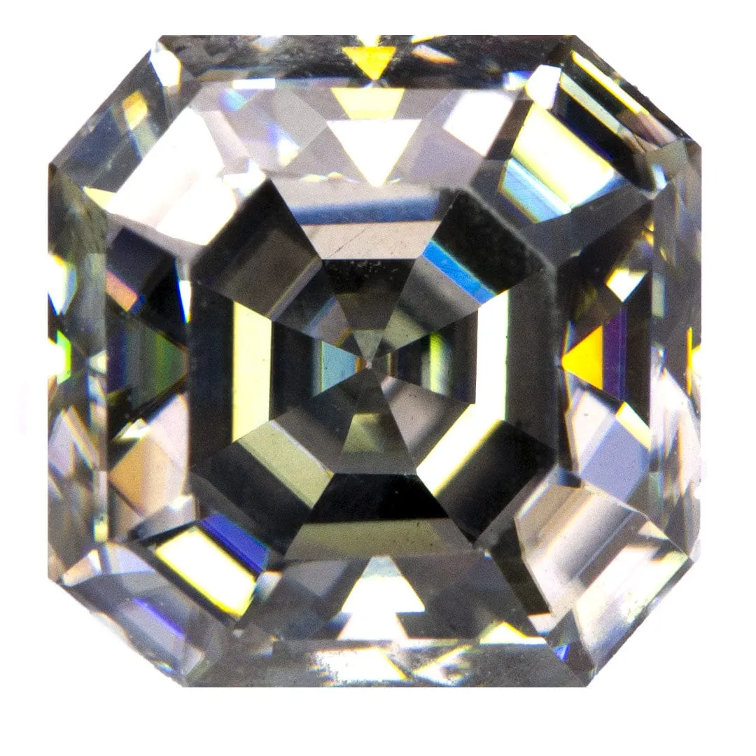 Asscher Cut Gray Moissanite Loose Stone