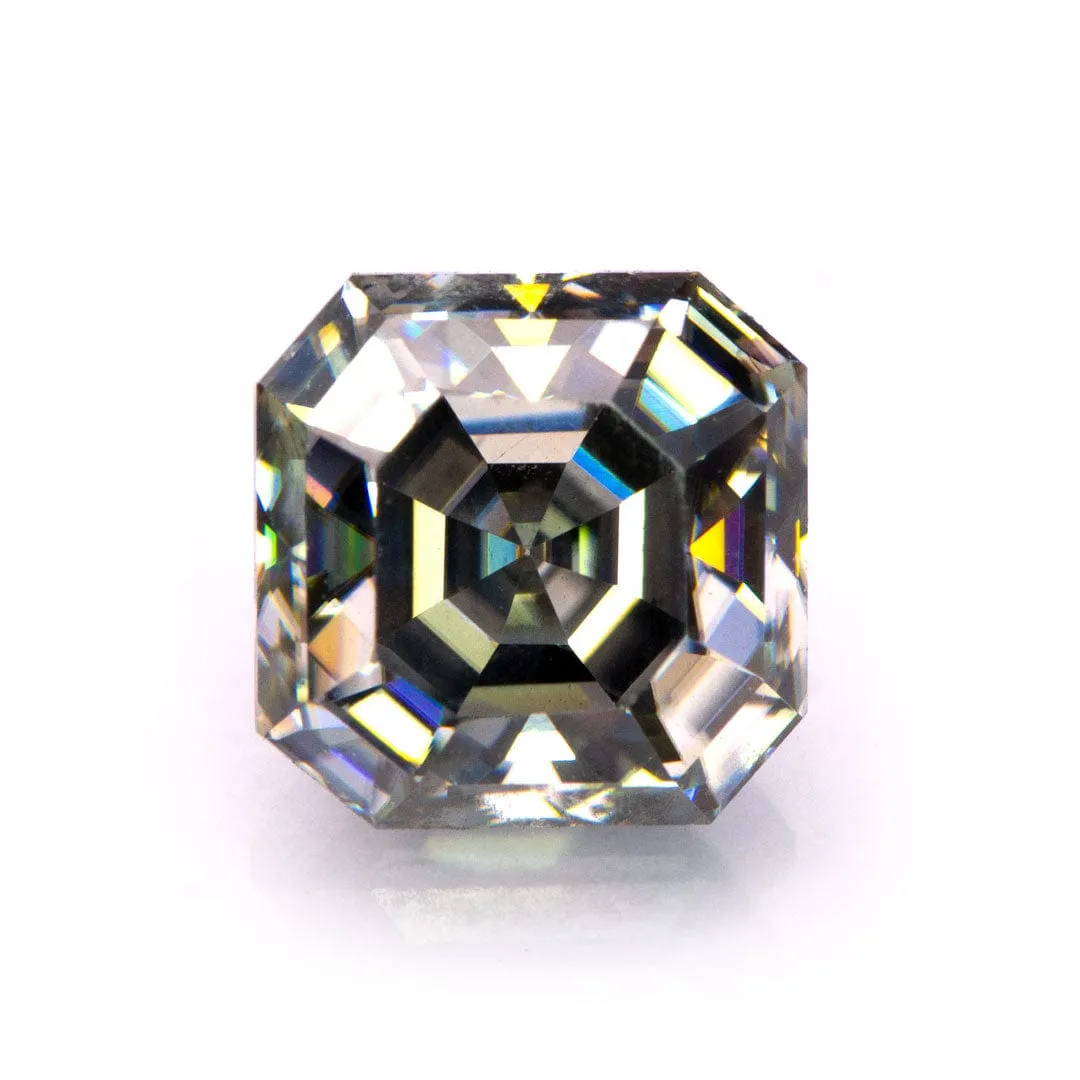 Asscher Cut Gray Moissanite Loose Stone