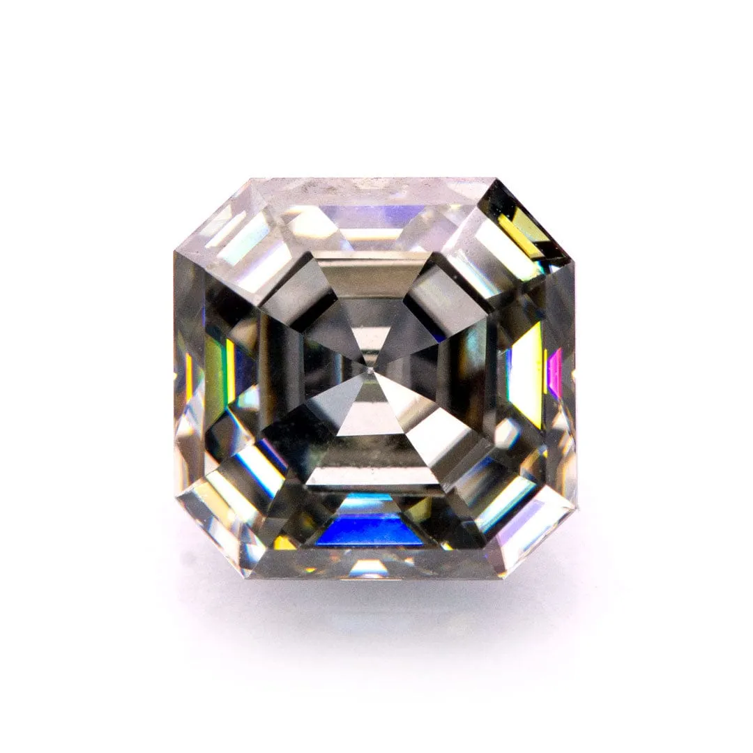 Asscher Cut Gray Moissanite Loose Stone