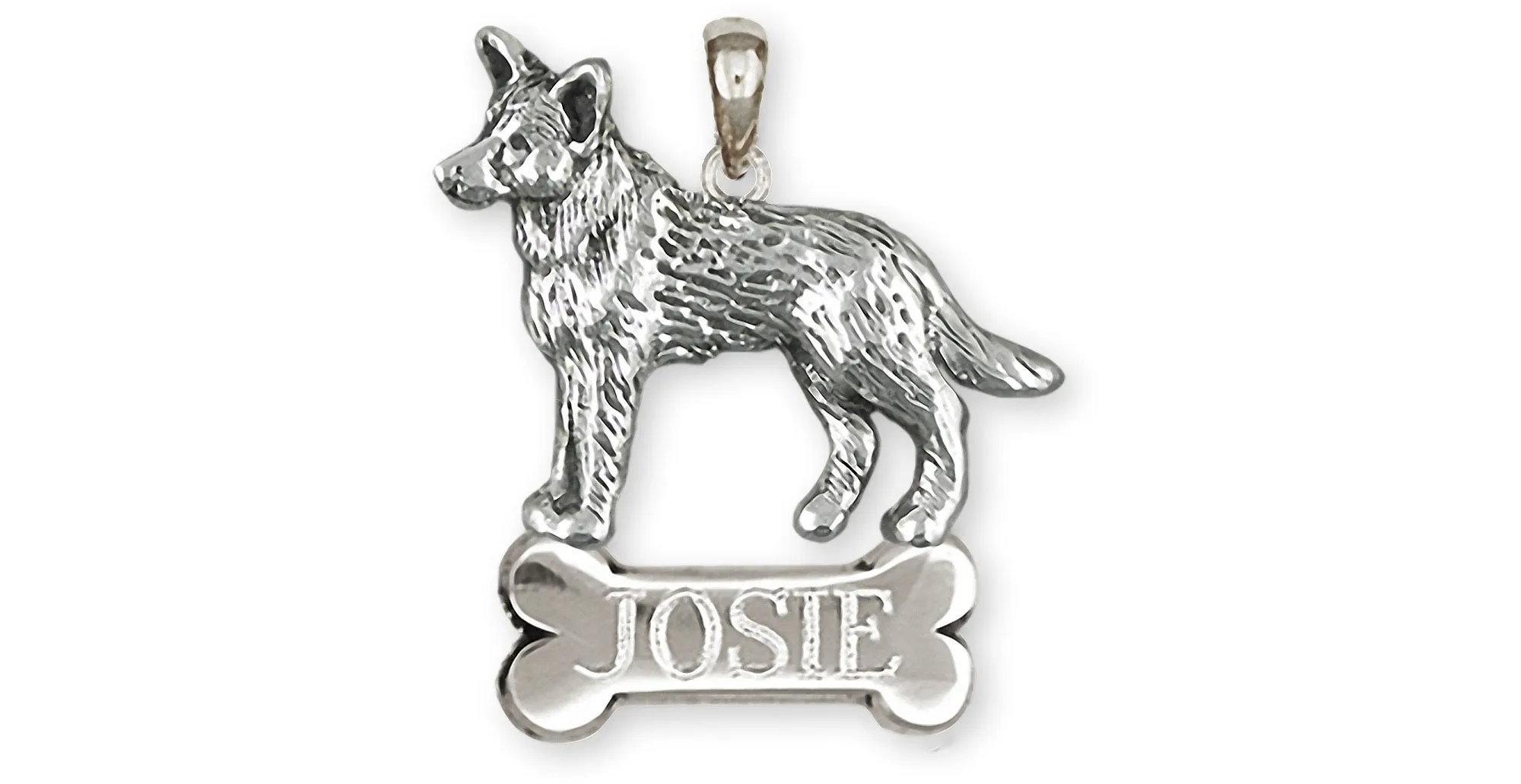 Australian Cattle Dog Jewelry Sterling Silver Handmade Cattle Dog Pendant  ACD8-NP