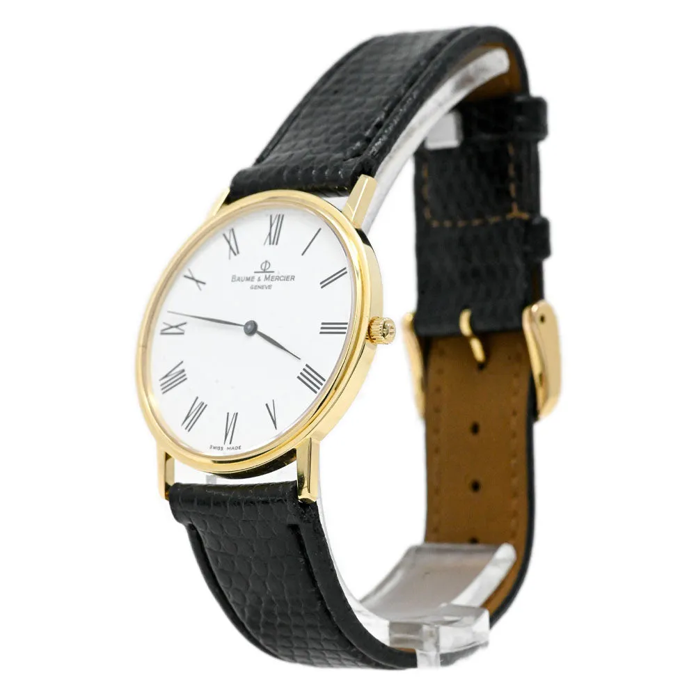 Baume & Mercier Ladies Classima 18K Yellow Gold 32mm White Roman Dial Watch Reference #: MV045088