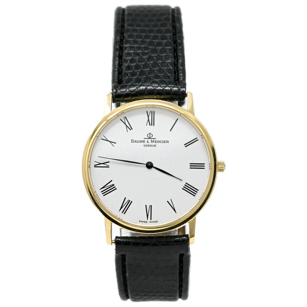 Baume & Mercier Ladies Classima 18K Yellow Gold 32mm White Roman Dial Watch Reference #: MV045088