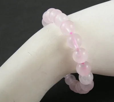 Beaded Bracelet Gemstone Bracelet Rose Quartz Stretchy Bracelet