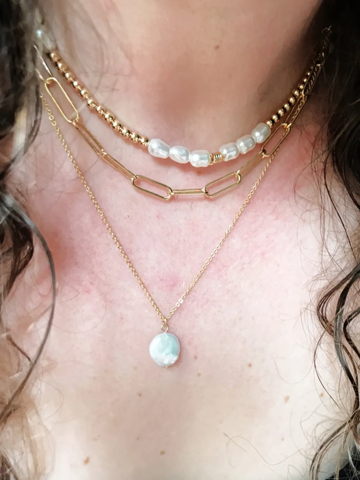 Beaded Pearl Choker Necklace