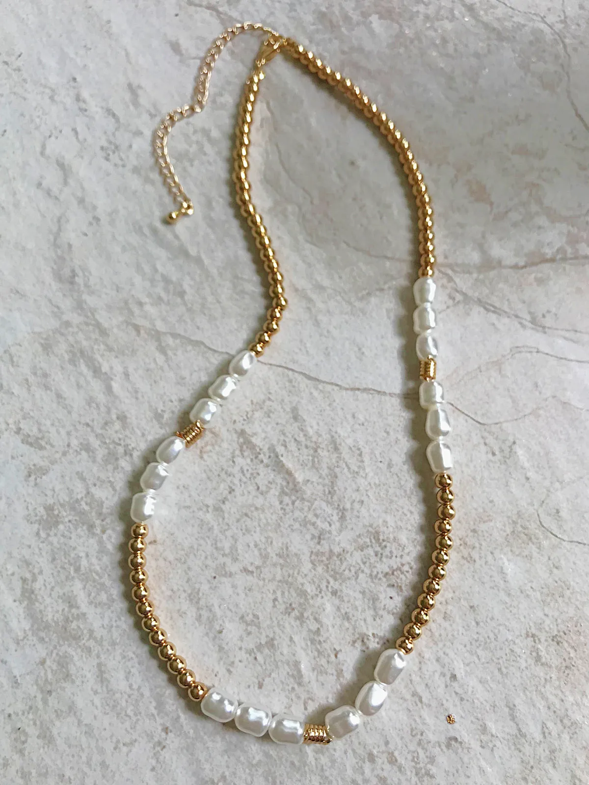 Beaded Pearl Choker Necklace