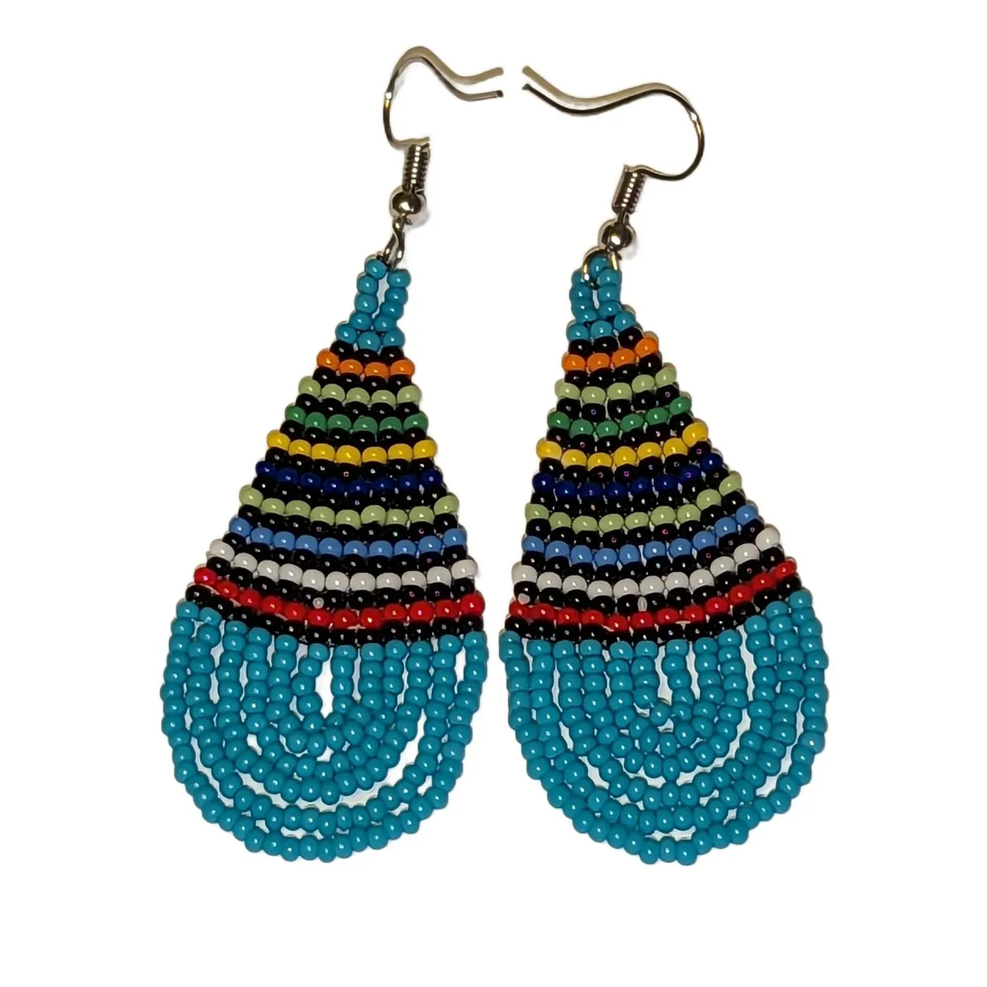 Beaded Tear Drop Earrings Medium - Assorted Colors