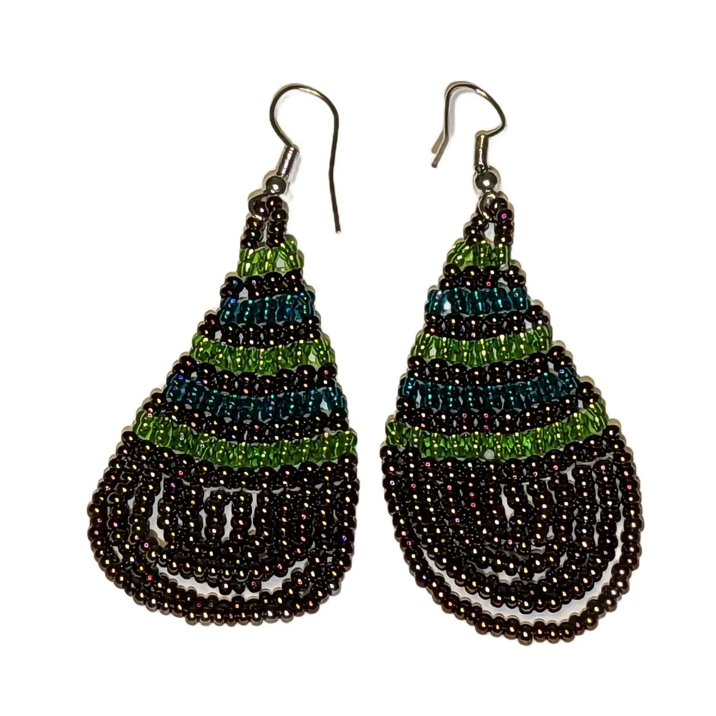 Beaded Tear Drop Earrings Medium - Assorted Colors