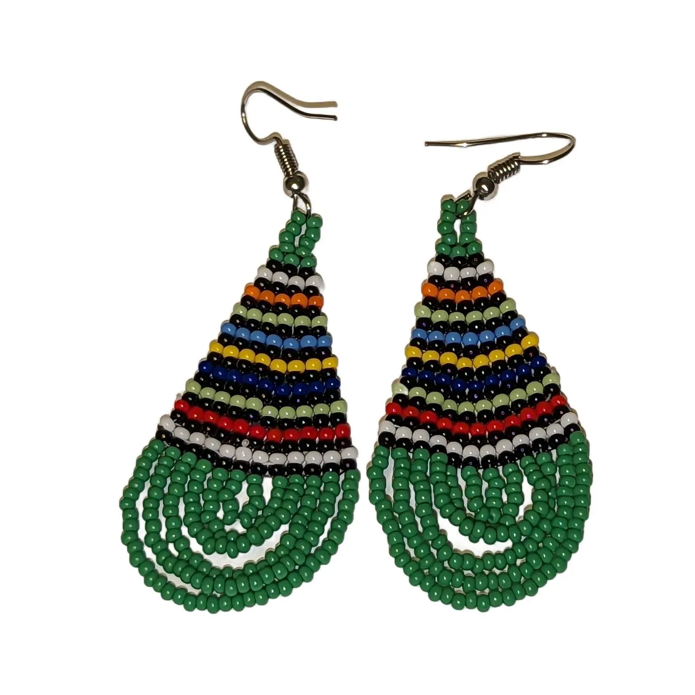 Beaded Tear Drop Earrings Medium - Assorted Colors