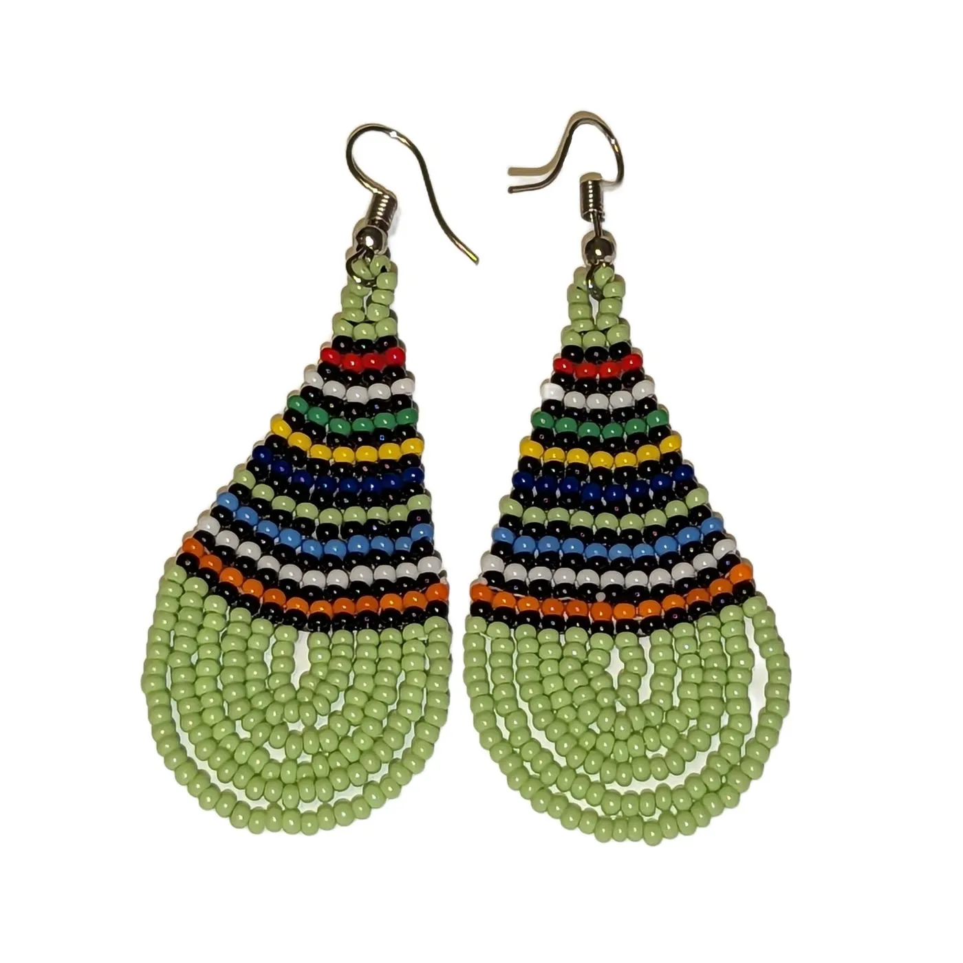 Beaded Tear Drop Earrings Medium - Assorted Colors