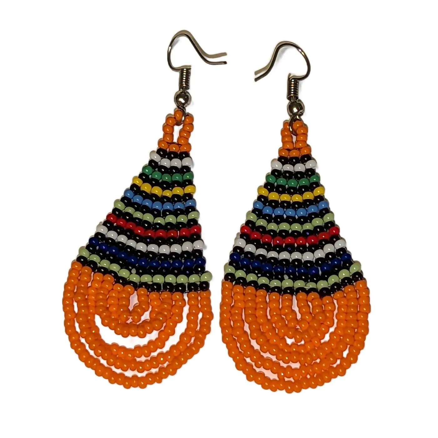 Beaded Tear Drop Earrings Medium - Assorted Colors