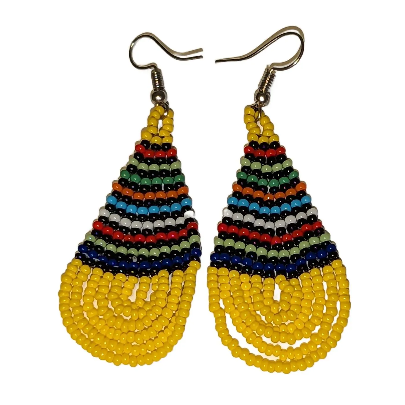 Beaded Tear Drop Earrings Medium - Assorted Colors